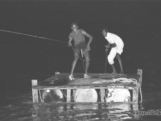 East End boys preparing a bonfire