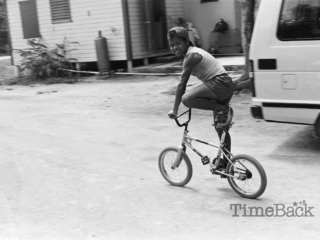 Riding a bicycle