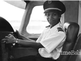 Veta Rockett, Cayman's first female qualified commerical airline pilot, 1985