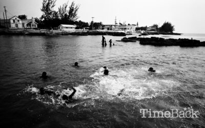Kids swimming in George Town Harbour, Hog Sty Bay, 1986